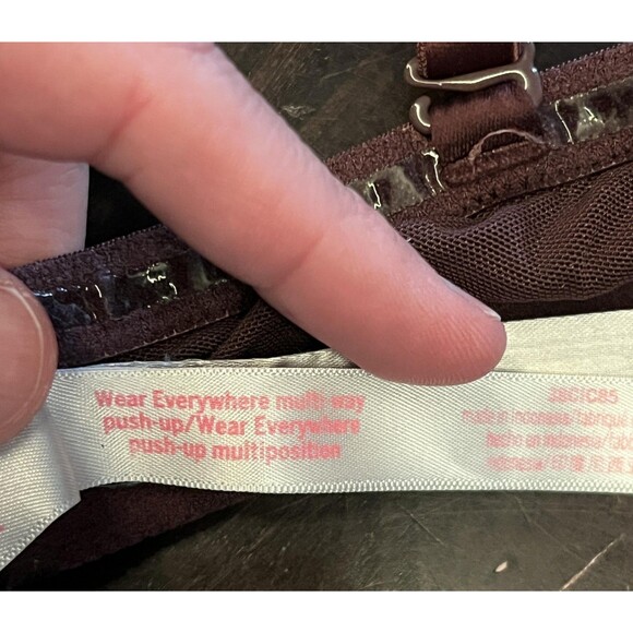 Victoria's Secret PINK Bra 38C Womens Burgundy Wear Everywhere Push Up Multiway - Picture 5 of 8